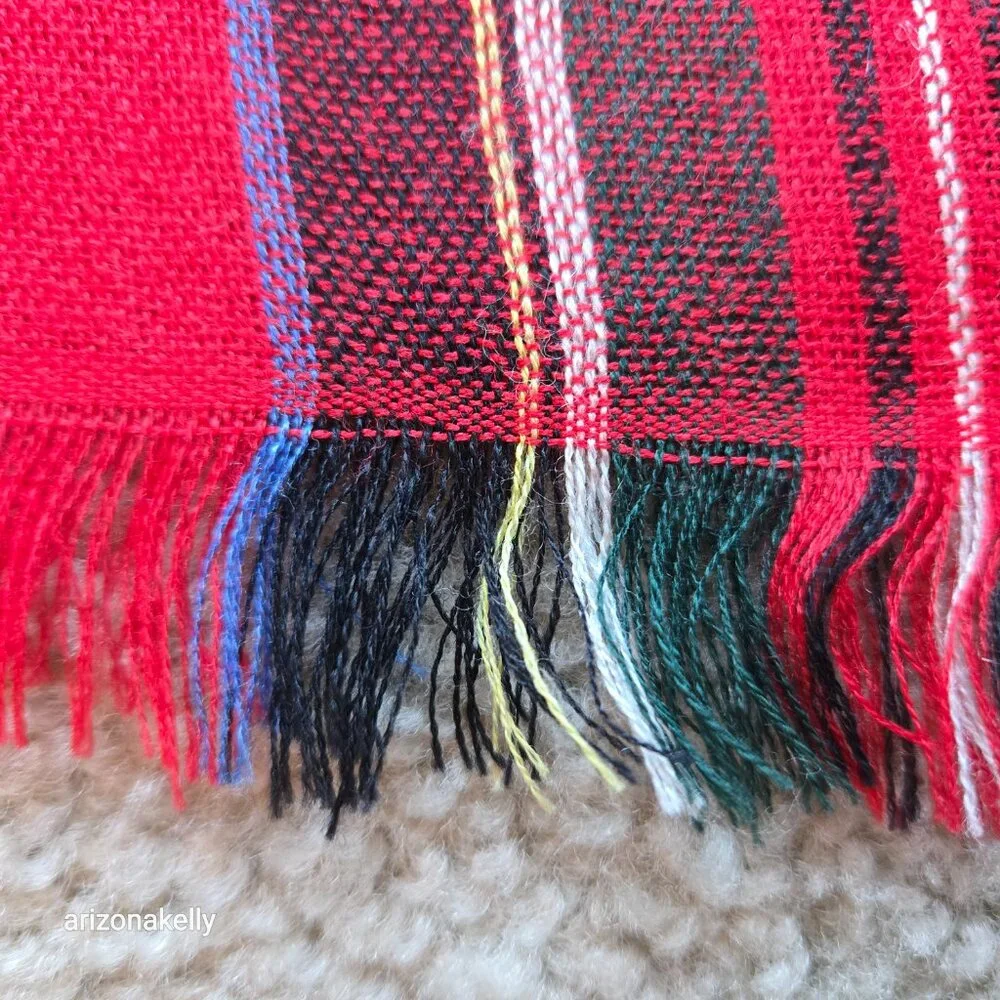 Drake's Merino Wool Tartan Red Plaid Scarf